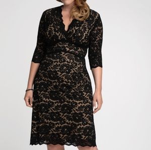 Kiyonna Black Lace Overlay Dress, 1X
